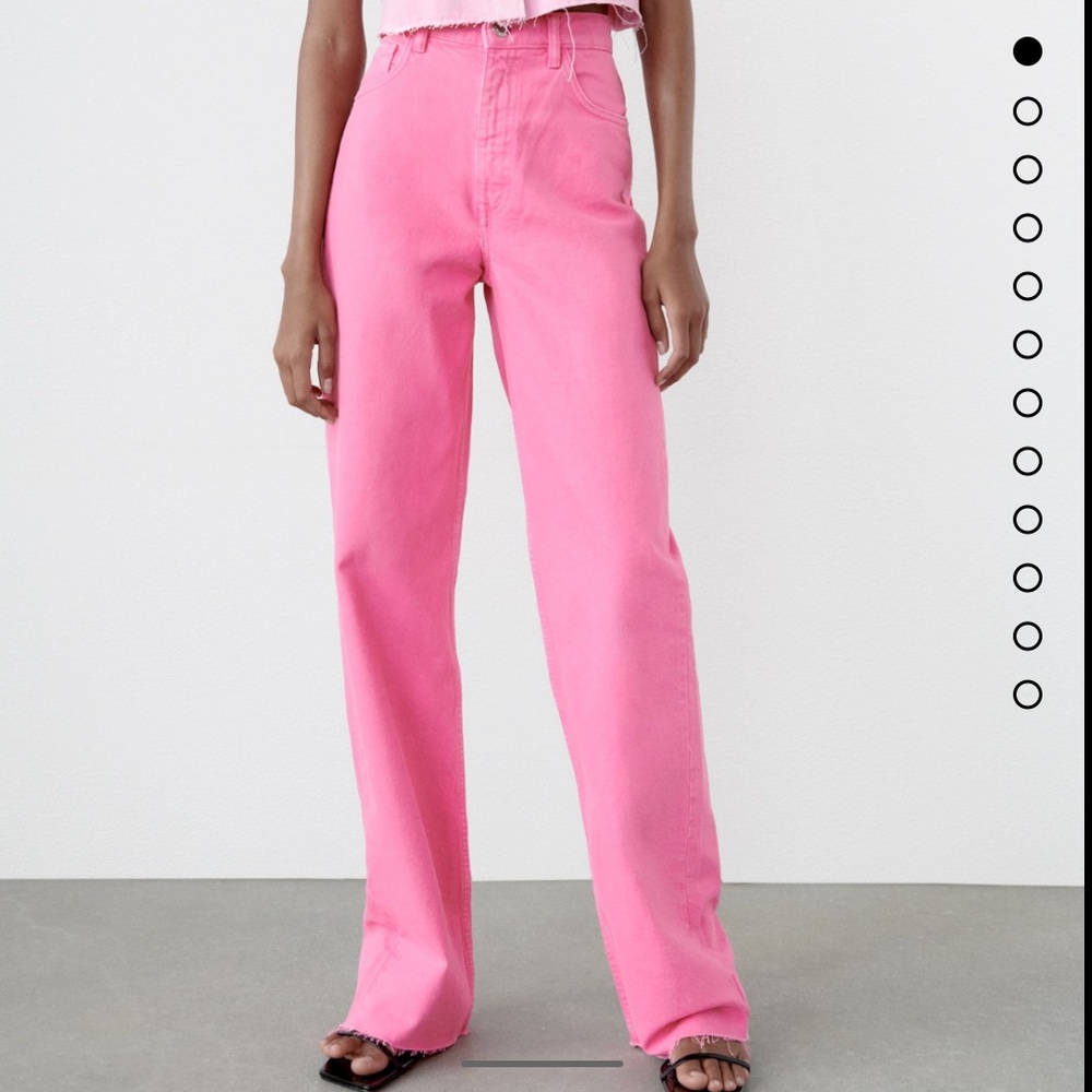 ZARA Wide Leg Solid Color Jeans